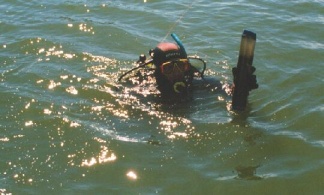 campionamento di limi dal fondo del lago di Serraia (TN)